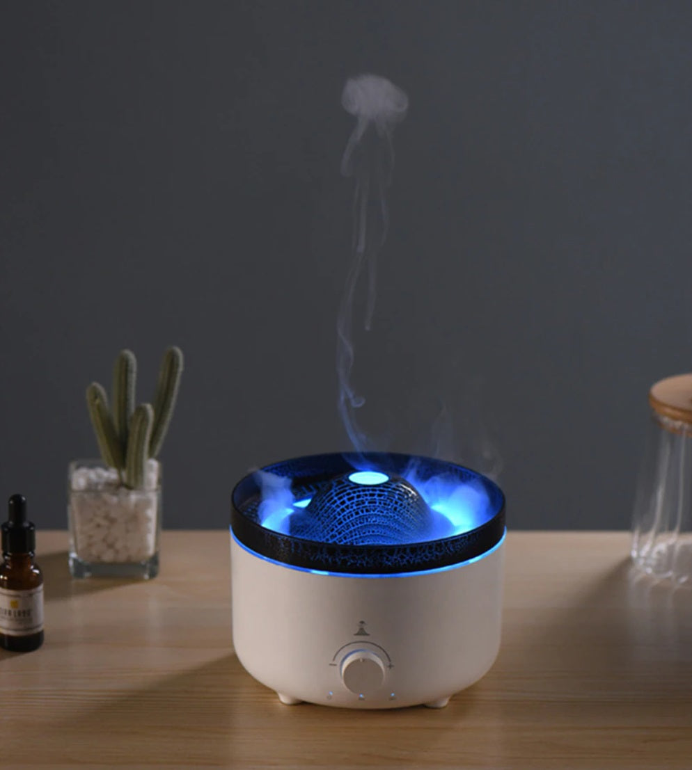 560ml Volcano Flame Remote Control Aromatherapy Air Humidifier Essential Oil Diffuser