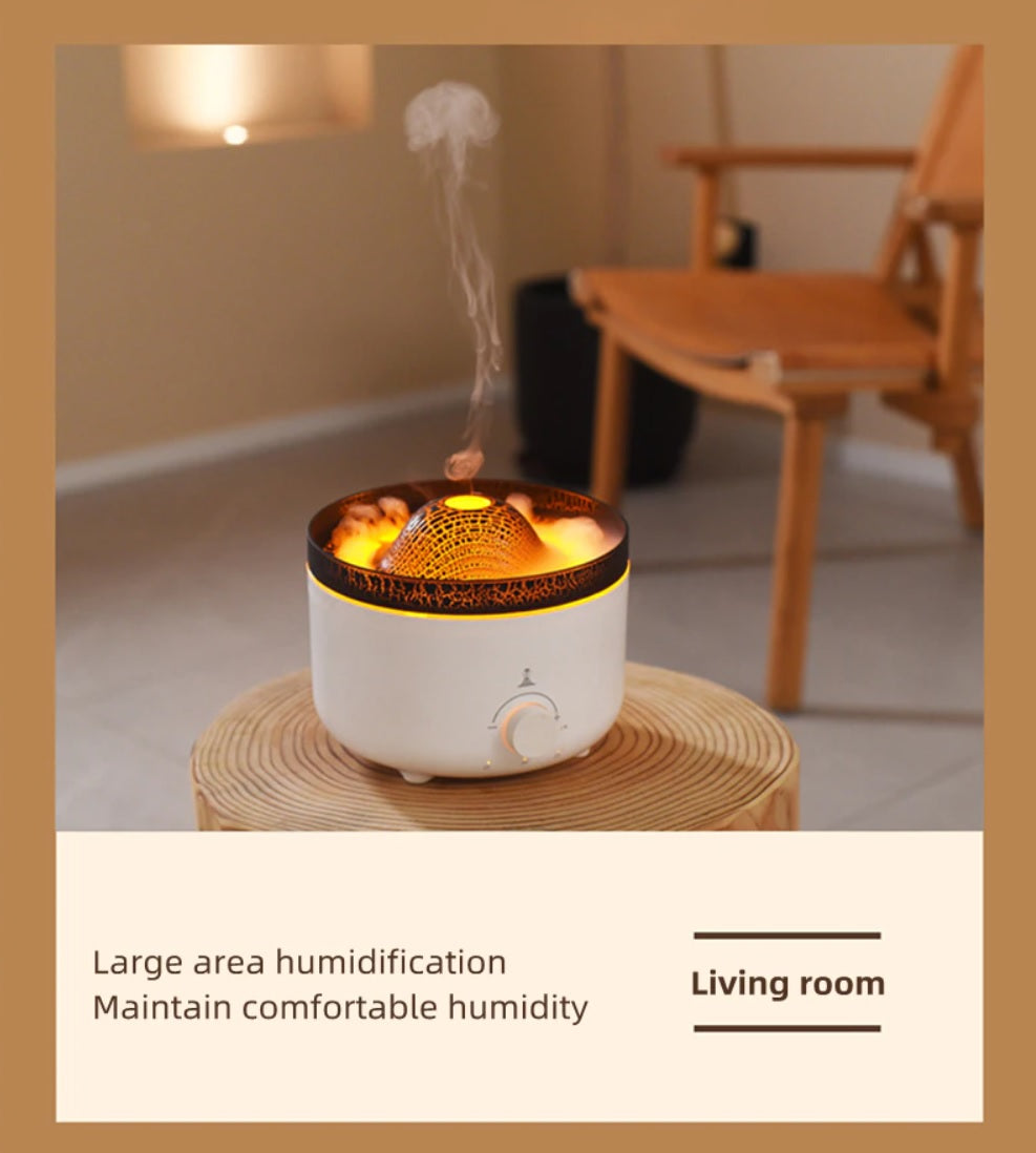 560ml Volcano Flame Remote Control Aromatherapy Air Humidifier