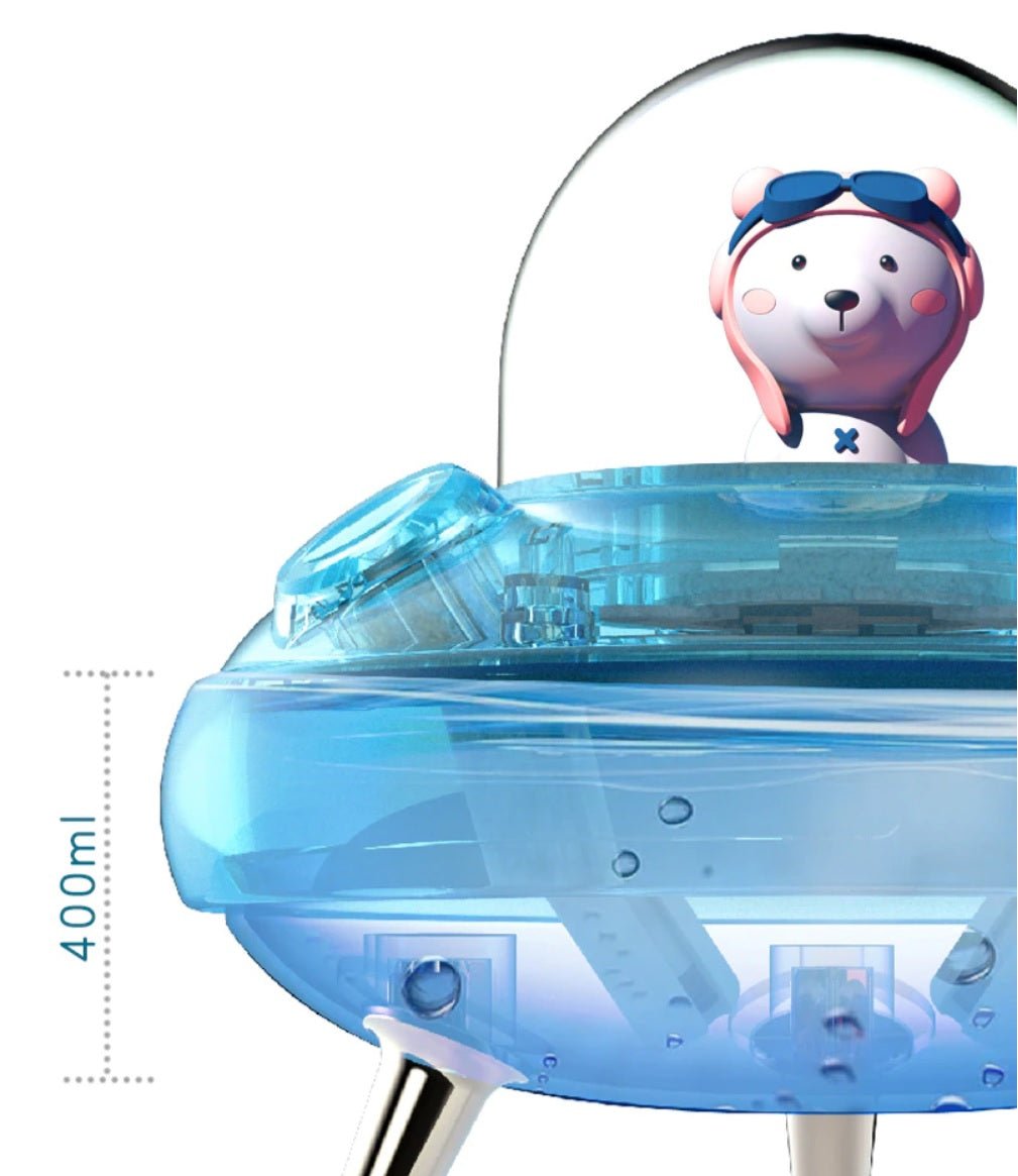 Wireless Humidifier and Essential Oil Diffuser - Cute Planet Bear LED